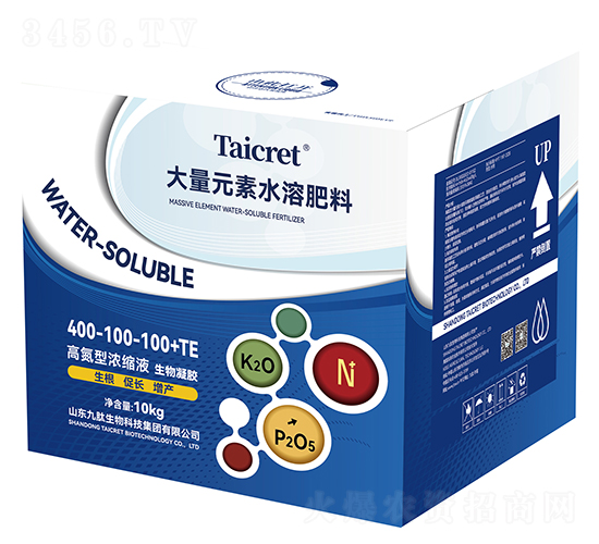 生物凝膠大量元素水溶肥料400-100-100+TE-高氮型濃縮液10kg-九肽生物